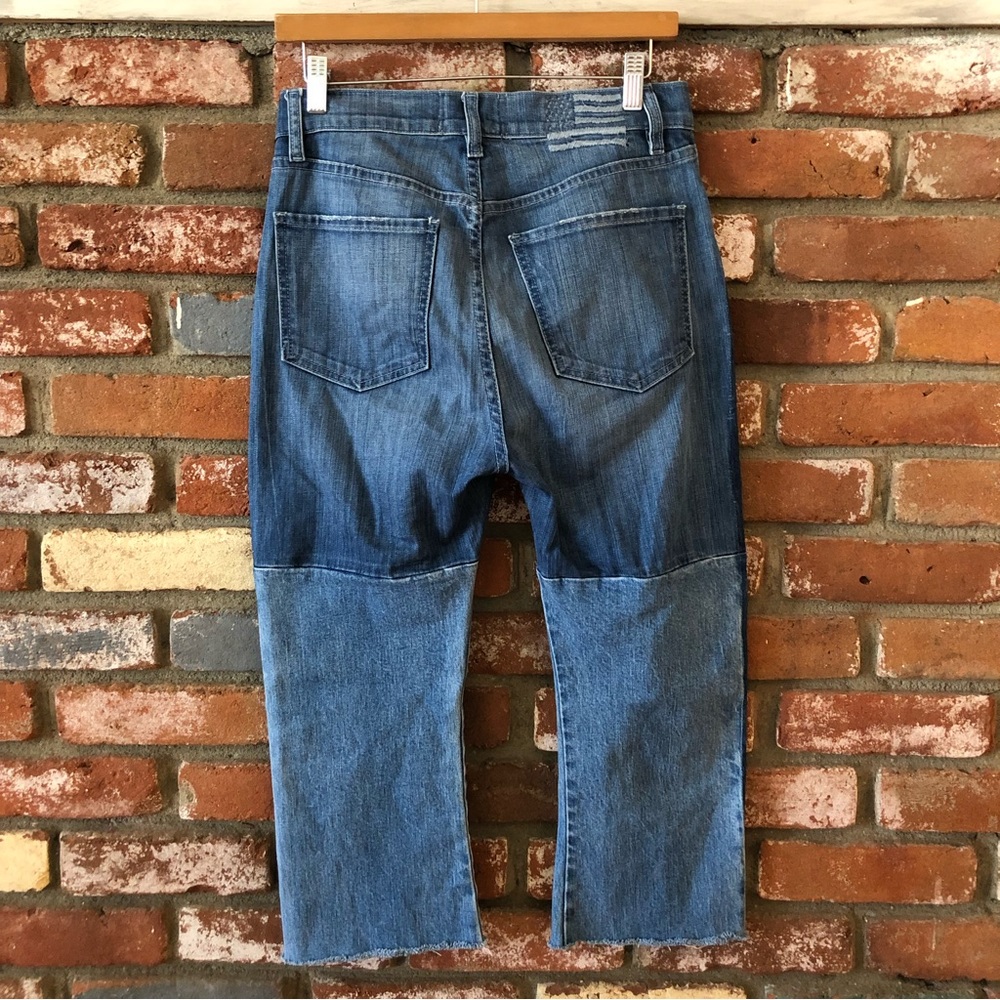 Revice Cropped Patchwork Distressed High Rise Jea… - image 2